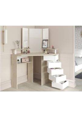 Corner Beauty Bar Oak/White