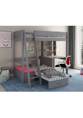 Estella Grey - High with Desk/Futon (Pink Futon)