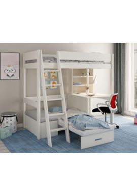 Estella WHITE - High with Desk/Futon (Silver Futon)